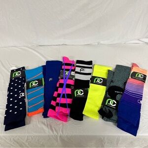 NWT Lot of 7 Pro Compression pairs of Compression Socks and Calf Sleeves - L/XL